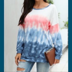 Pink/Blue Soft Tie Dye Pullover